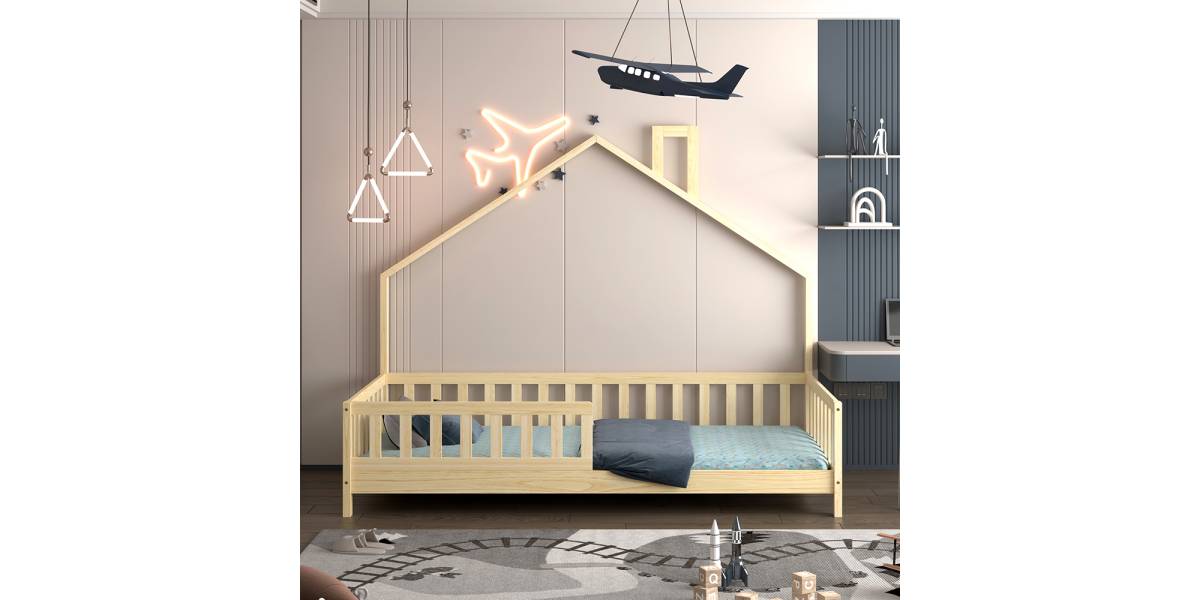 ΚΡΕΒΑΤΙ ΠΑΙΔΙΚΟ HOUSER HM740.01 τ.MONTESSORI ΞΥΛΟ ΠΕΥΚΟ ΦΥΣΙΚΟ--ΓΙΑ 190x90εκ