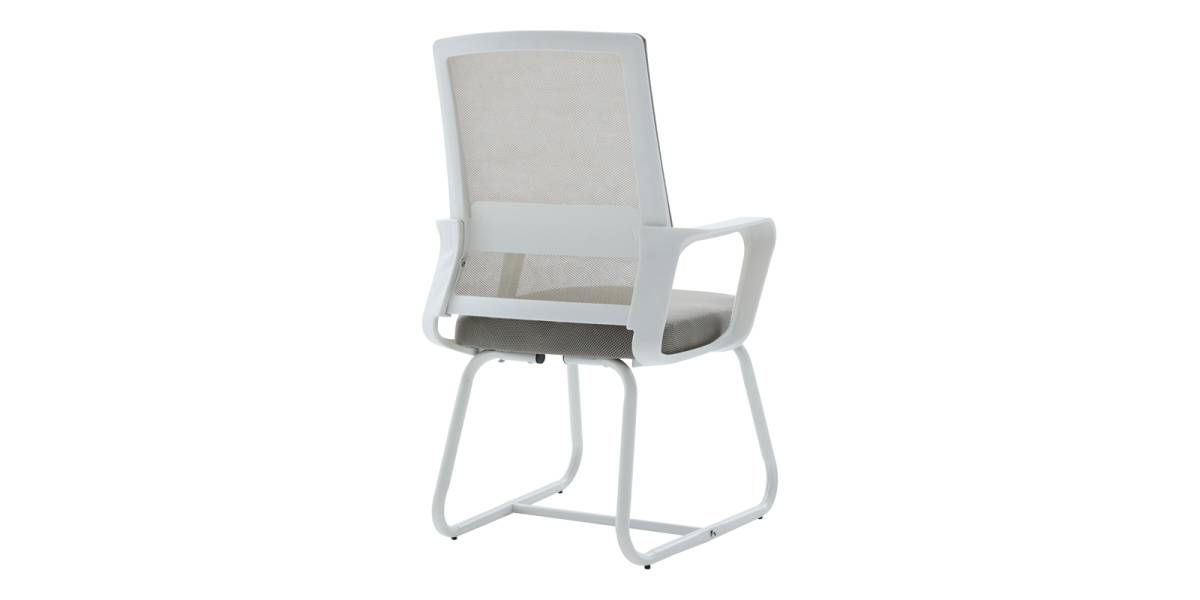 Καρέκλα επισκέπτη Palma pakoworld λευκή- mesh γκρι 46x52x94εκ