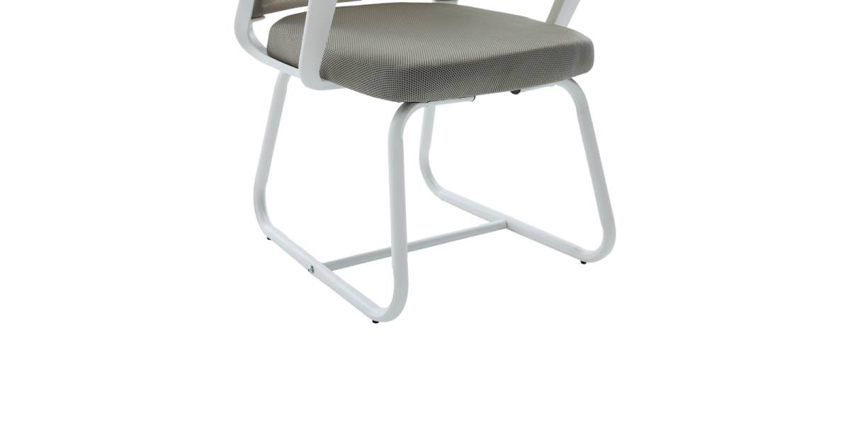 Καρέκλα επισκέπτη Palma pakoworld λευκή- mesh γκρι 46x52x94εκ