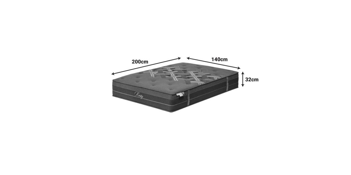 Στρώμα Resty pakoworld pocket spring μονής όψης με ενσωματωμένο ανώστρωμα 32cm 140x200εκ