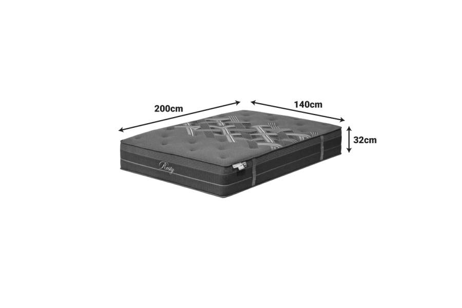 Στρώμα Resty pakoworld pocket spring μονής όψης με ενσωματωμένο ανώστρωμα 32cm 140x200εκ