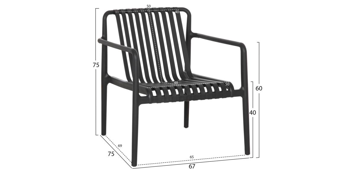 ΠΟΛΥΘΡΟΝΑ LOUNGE ΕΞΩΤ.ΧΩΡΟΥ MALEN HM6626.02 ΜΑΥΡΟ ΠΟΛΥΠΡΟΠΥΛΕΝΙΟ 67x75x75Υεκ