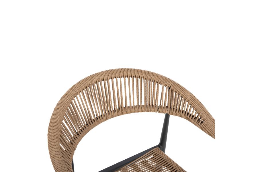 ΠΟΛΥΘΡΟΝΑ ΑΛΟΥΜΙΝΙΟΥ GRET HM5854.02 ΑΝΘΡΑΚΙ PΕ RATTAN ΜΠΕΖ 56x55,5x78Υ εκ.