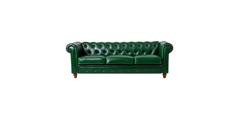 Kαναπές τριθέσιος τ. Chesterfield pakoworld pu κυπαρισσί 203x84x67εκ