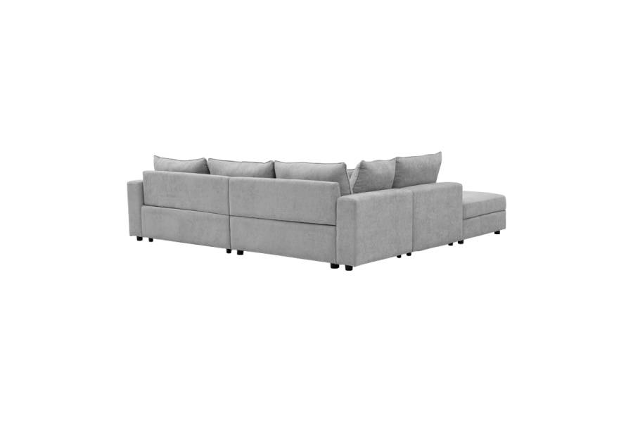 Πολυμορφικός καναπές Navaro pakoworld ύφασμα γκρι 281x256x85εκ
