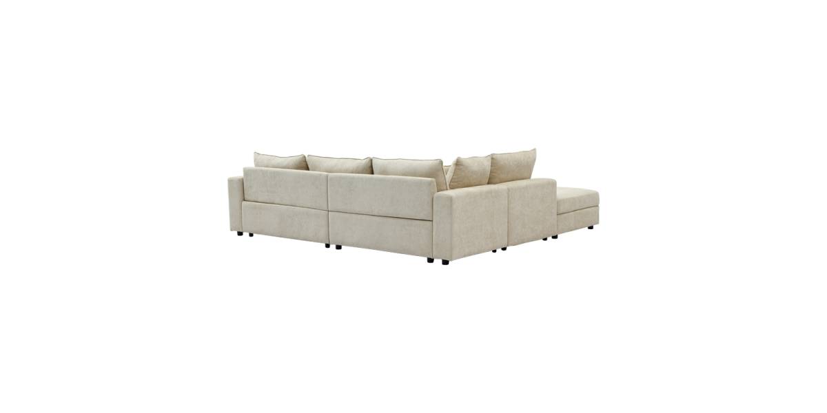 Πολυμορφικός καναπές Navaro pakoworld ύφασμα μπεζ 281x256x85εκ