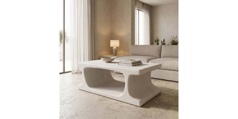 Τραπέζι σαλονιού Nafel pakoworld mdf λευκό 120x60x45εκ