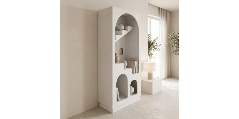 Βιβλιοθήκη-ραφιέρα Boolten pakoworld mdf λευκό 80x38x190εκ