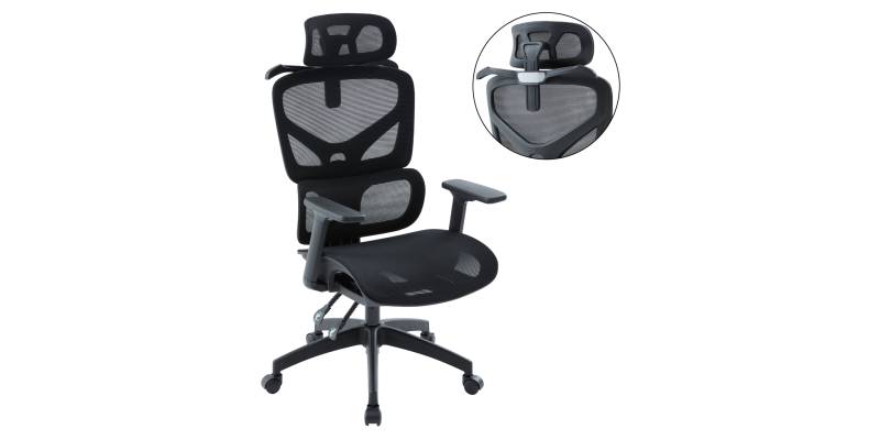 ΚΑΡΕΚΛΑ ΓΡΑΦΕΙΟΥ APEX HM1227.01 ΜΑΥΡO MESH & PP 68x68x120-130Υεκ