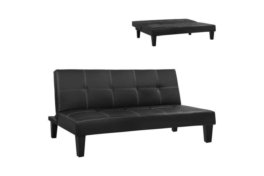 ΚΑΝΑΠΕΣ ΚΡΕΒΑΤΙ 3Θ HM3002.02 ΜΑΥΡΟΣ PU ΜΕ ΓΑΖΙΑ 186x90x82