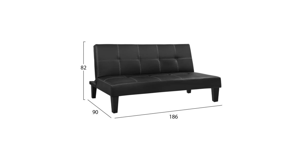 ΚΑΝΑΠΕΣ ΚΡΕΒΑΤΙ 3Θ HM3002.02 ΜΑΥΡΟΣ PU ΜΕ ΓΑΖΙΑ 186x90x82