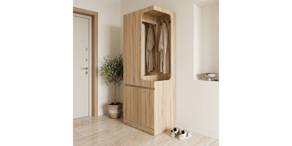 Έπιπλο εισόδου Feby pakoworld sonoma 80x50.5x190εκ