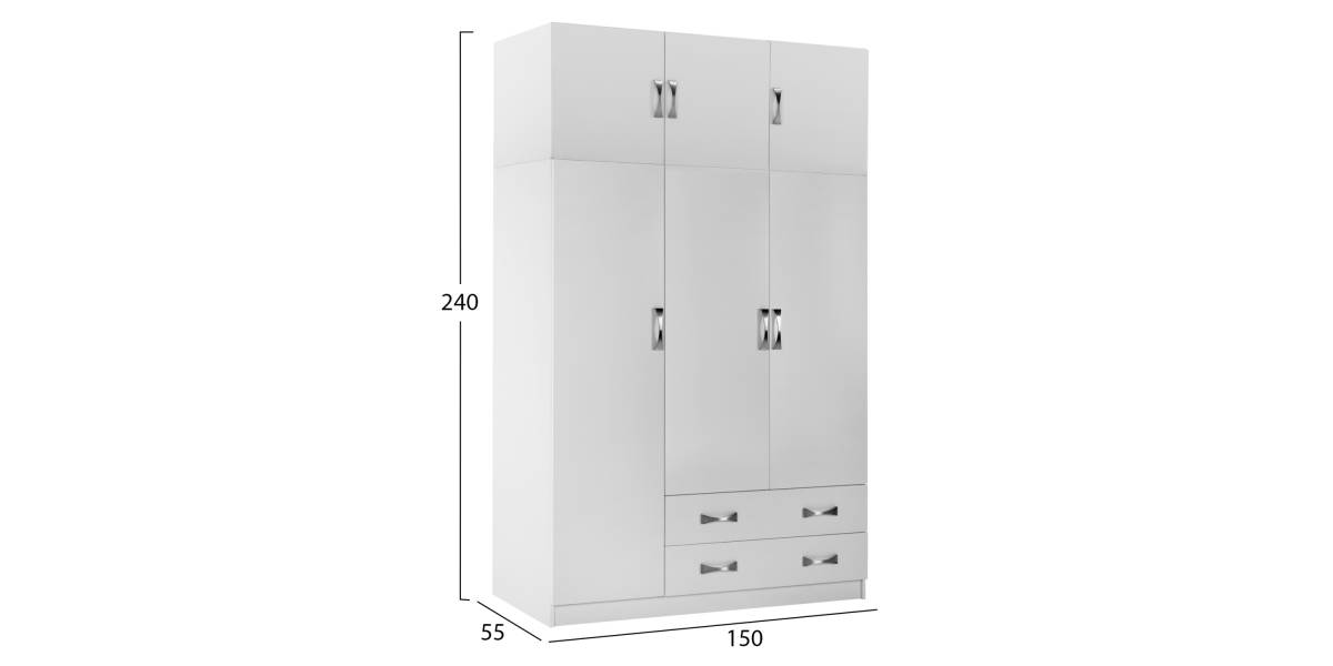 ΝΤΟΥΛΑΠΑ 3ΦΥΛΛΗ ΜΕ ΠΑΤΑΡΙ CARLY HM10891.05 ΜΕΛΑΜΙΝΗ ΣΕ ΛΕΥΚΟ 150X55Χ240Υεκ.