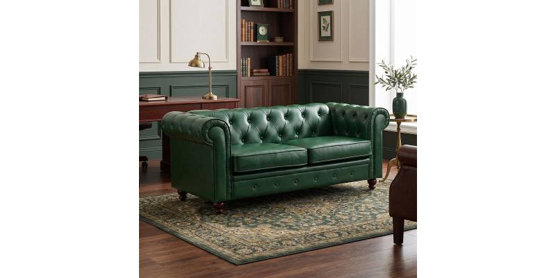 Kαναπές διθέσιος τ. Chesterfield pakoworld pu κυπαρισσί 160x84x67εκ