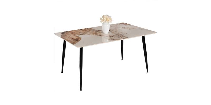 ΤΡΑΠΕΖΙ ΤΡΑΠΕΖΑΡΙΑΣ SINTERED STONE TOM HM8588.03 BROWN-WHITE MARBLE 160x90x76Y εκ.