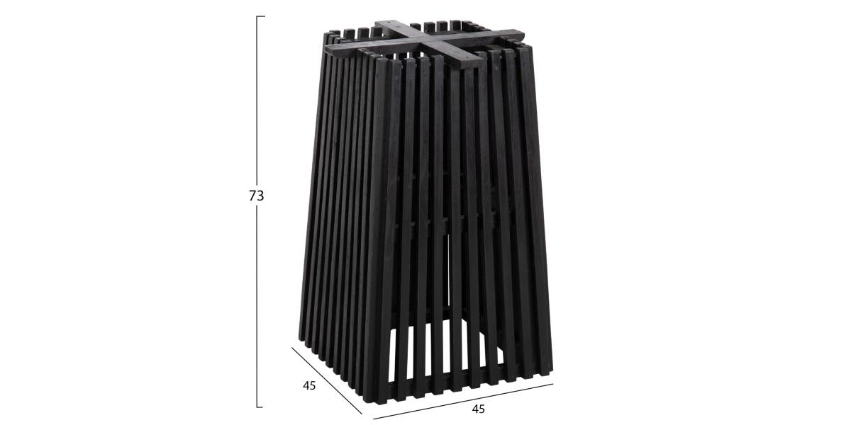 ΒΑΣΗ ΤΡΑΠΕΖΙΟΥ ΕΣΩΤ.ΧΩΡΟΥ ΤΕΤΡΑΓΩΝΗ FRANTZ HM9460.12 ΞΥΛΟ MINDI ΣΕ ΜΑΥΡΟ 45x45x73Y εκ.
