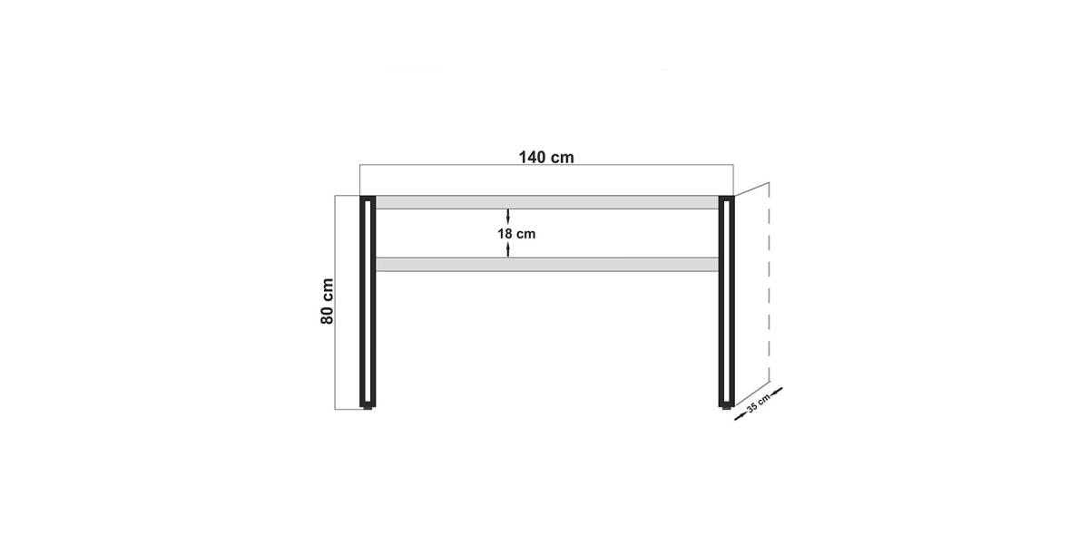 Κονσόλα PWF-0241 pakoworld χρώμα πεύκου-μαύρο 140x35x80εκ