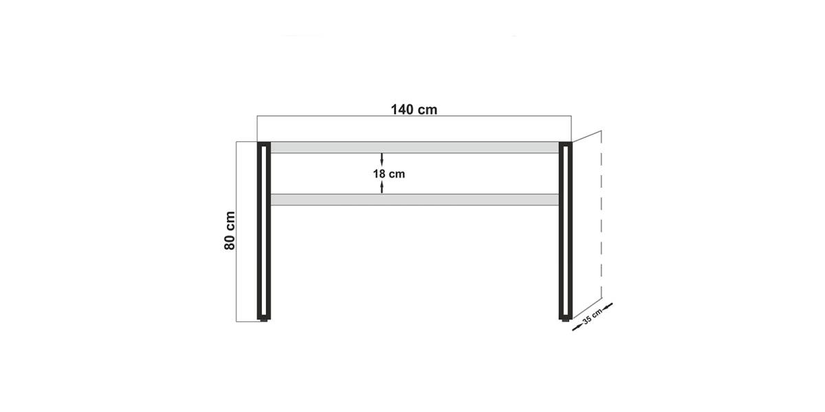 Κονσόλα PWF-0241 pakoworld χρώμα πεύκου-μαύρο 140x35x80εκ