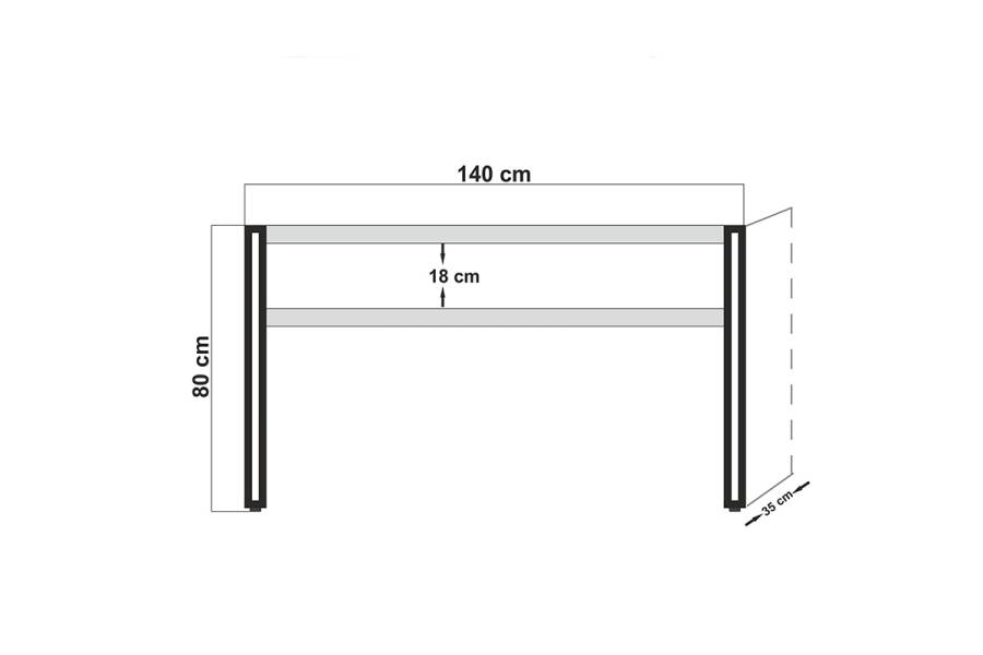 Κονσόλα PWF-0241 pakoworld χρώμα πεύκου-μαύρο 140x35x80εκ