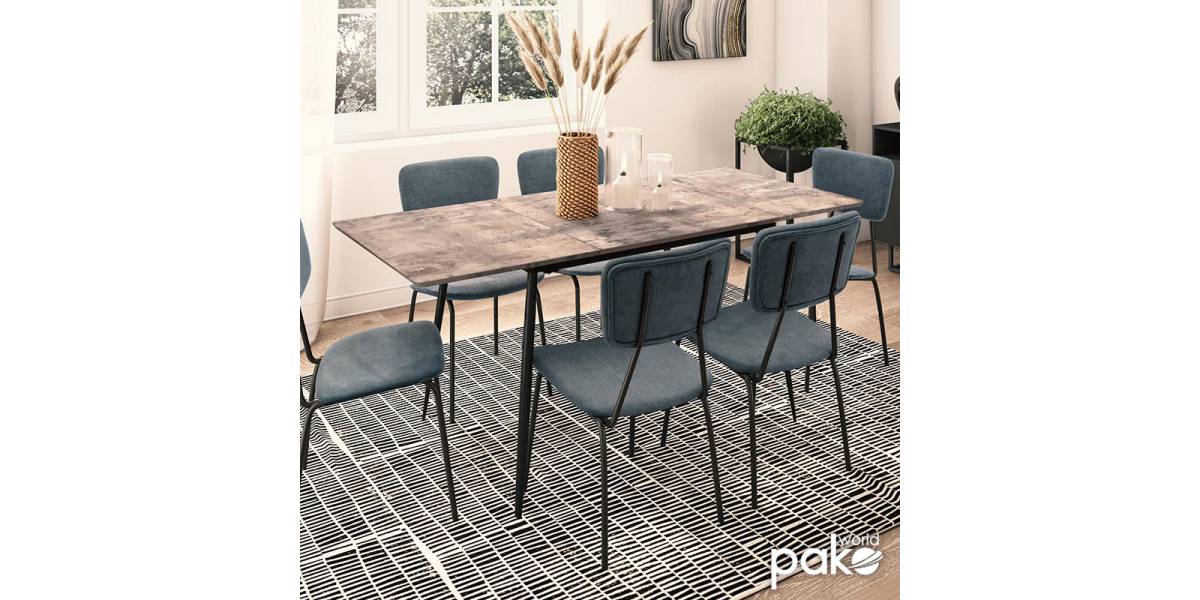 Τραπέζι Shazam pakoworld MDF επεκτεινόμενο χρώμα γκρι cement 120-160x80x76εκ