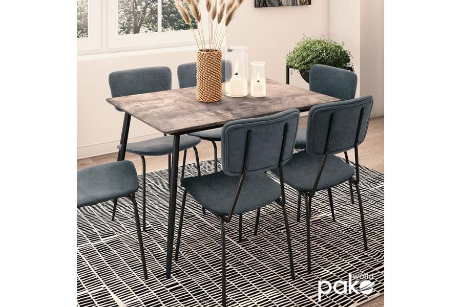 Τραπέζι Shazam pakoworld MDF επεκτεινόμενο χρώμα γκρι cement 120-160x80x76εκ