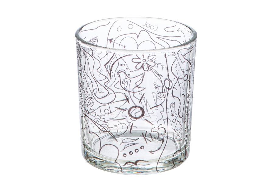 Φανάρι Καταιγίδας "Modern Art" Γυάλινο Μαύρο Clear PU 18 H. cm D. 7 cm