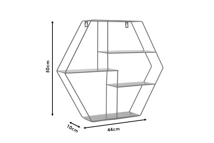 Ραφιέρα τοίχου Matisse pakoworld μεταλλική χρώμα μαύρο 50x10x44εκ