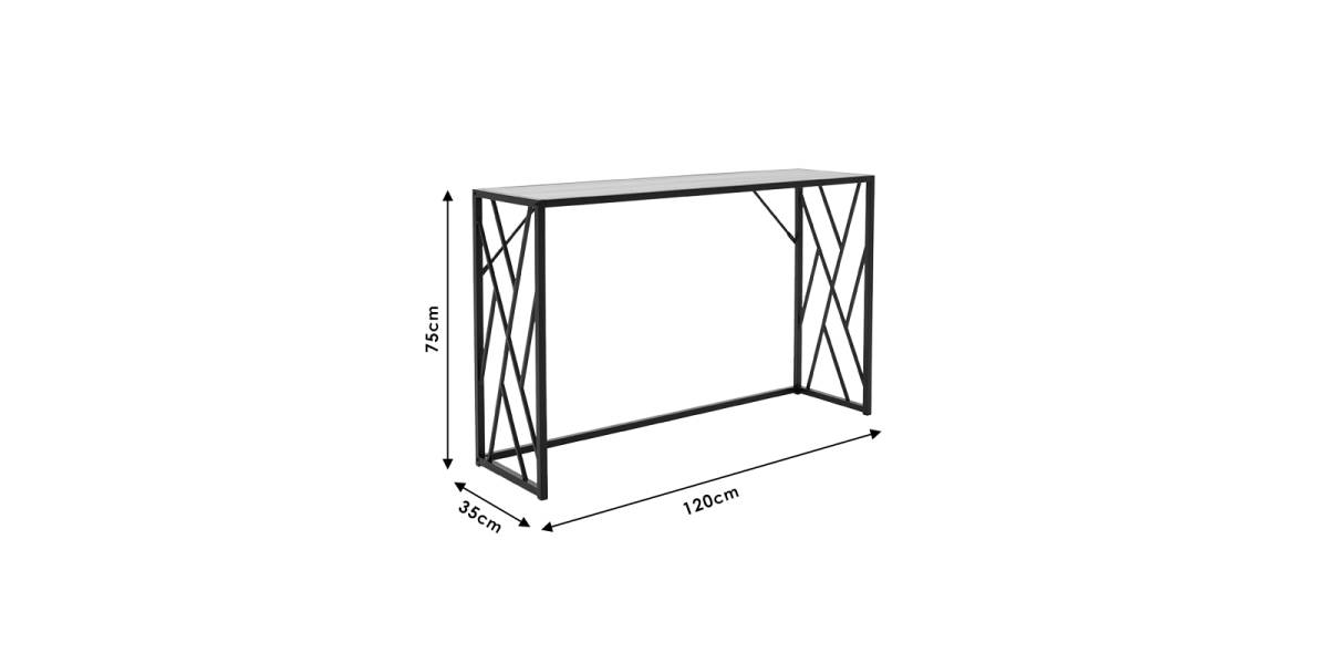 Κονσόλα Ivy pakoworld χρώμα καρυδί-μαύρο 120x35x75εκ