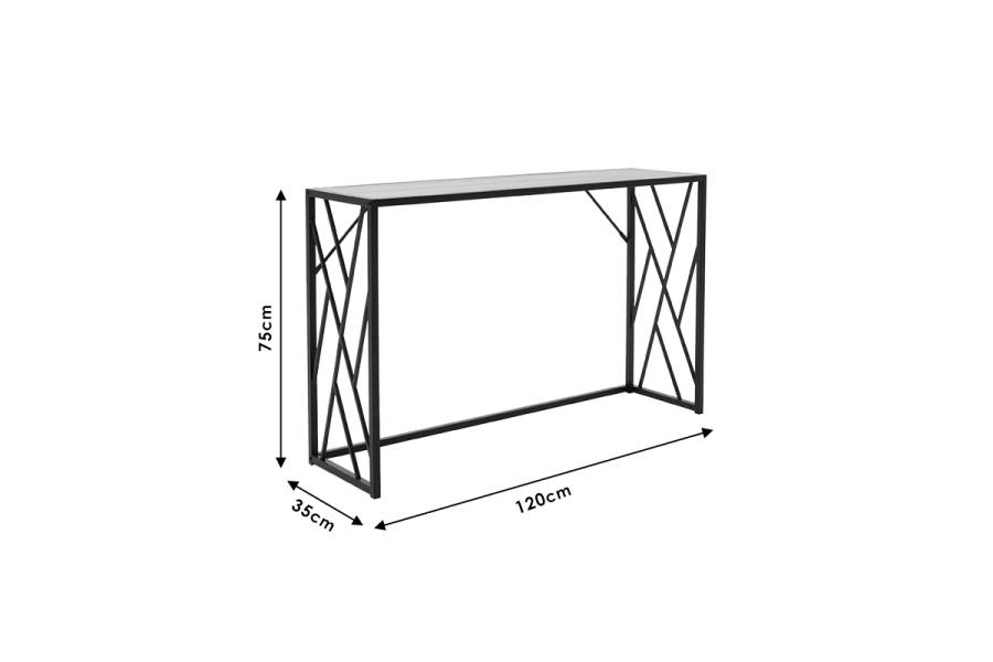 Κονσόλα Ivy pakoworld χρώμα καρυδί-μαύρο 120x35x75εκ