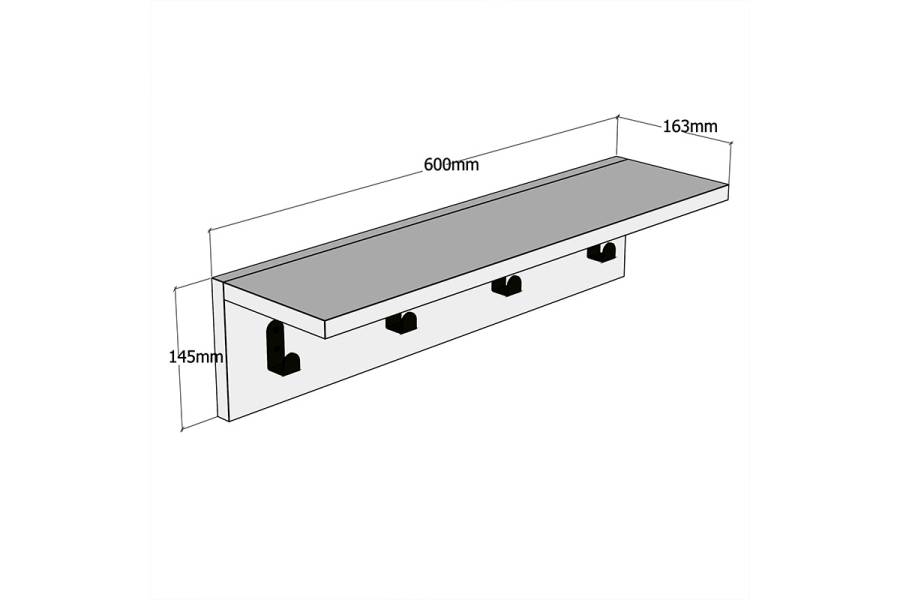 Κρεμάστρα Mulan pakoworld χρώμα λευκό 60x16x14.5εκ