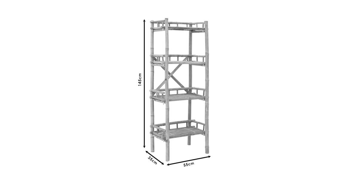 Ραφιέρα Calder pakoworld φυσικό 55x35x145εκ