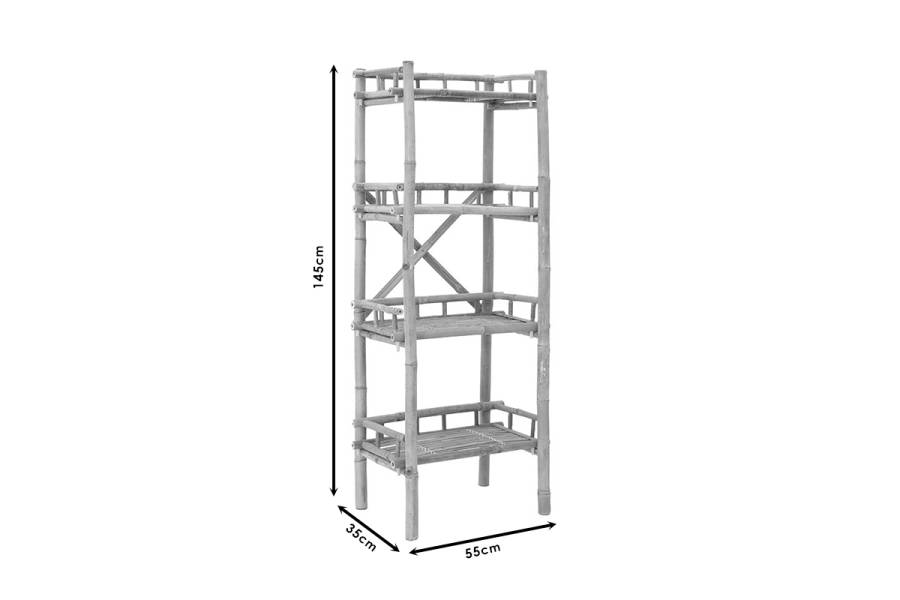 Ραφιέρα Calder pakoworld φυσικό 55x35x145εκ