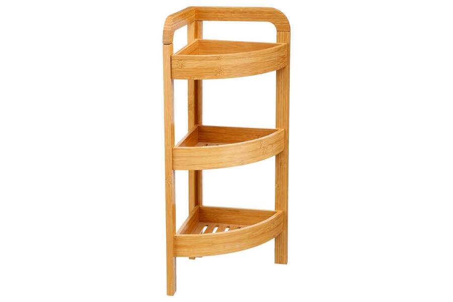 Ραφιέρα επιδαπέδια 3όροφη Jabez pakoworld bamboo φυσικό 23x23x61εκ