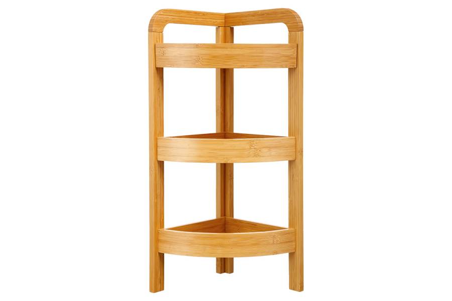 Ραφιέρα επιδαπέδια 3όροφη Jabez pakoworld bamboo φυσικό 23x23x61εκ