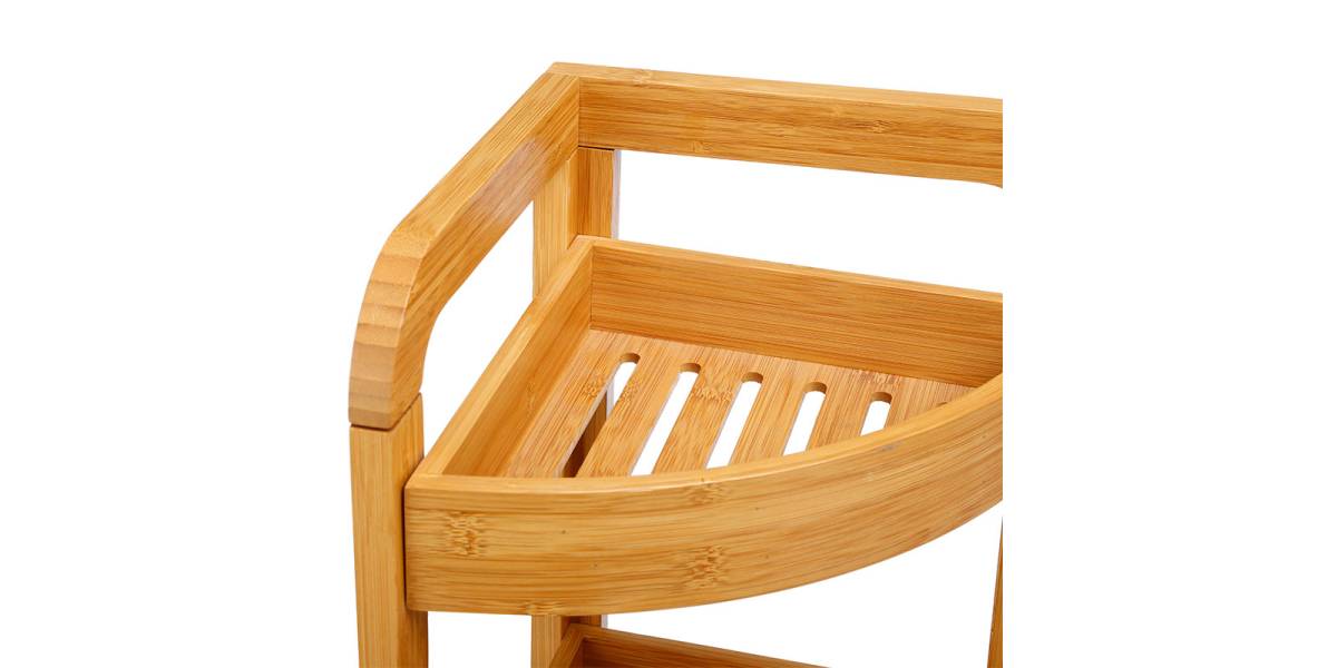 Ραφιέρα επιδαπέδια 3όροφη Jabez pakoworld bamboo φυσικό 23x23x61εκ