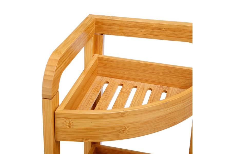 Ραφιέρα επιδαπέδια 3όροφη Jabez pakoworld bamboo φυσικό 23x23x61εκ