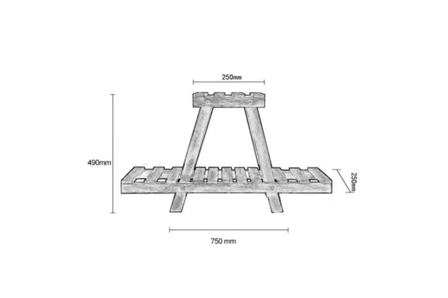 Ραφιέρα-σταντ φυτών Tisa pakoworld ξύλο καφέ 75x25x49εκ