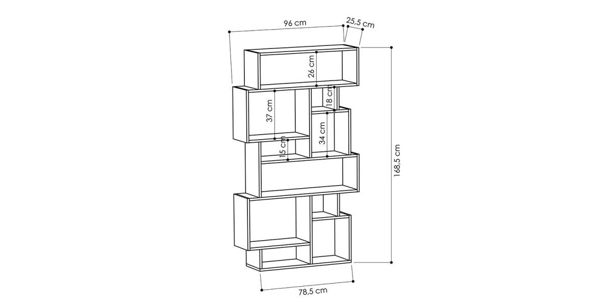 Βιβλιοθήκη Karmato pakoworld χρώμα φυσικό 96x25,5x168,5εκ